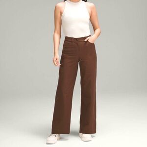 Lululemon City Sleek 5 Pocket Wide-Leg High-Rise Pant * Light Utilitech Brown